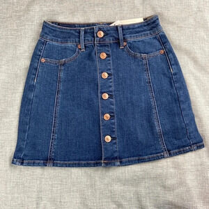 American Eagle Denim Button A-Line Skirt‎ NWT